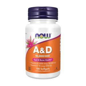 Vitamin A & D NOW, 10.000/400 IU (100 mekih kapsula)
