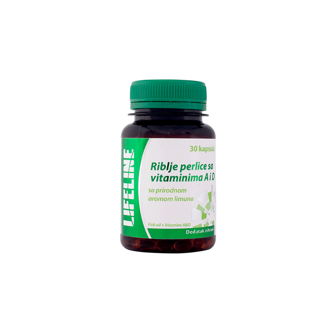 LIFELINE RIBLJE PERLE S VITAMINOM A I D CAPS A30 - Slika 2
