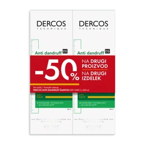 Vichy Dercos šampon protiv peruti za suhu kosu 2×200 ml -50% na drugi proizvod
