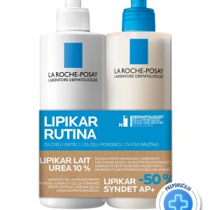 La Roche-Posay Lipikar Lait Urea 10% mlijeko 400 ml + Lipikar Syndet AP+ M 400 ml PROMO
