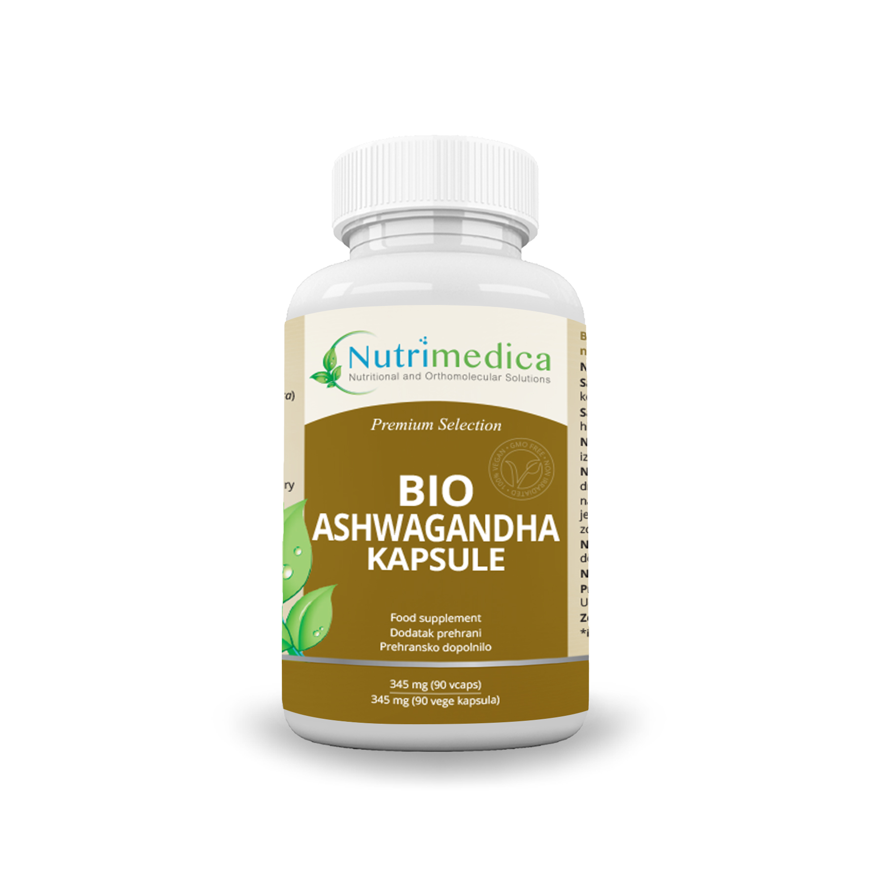 Ashwagandha kapsule BIO 345 mg x 90 vege kapsula, Nutrimedica - Slika 3